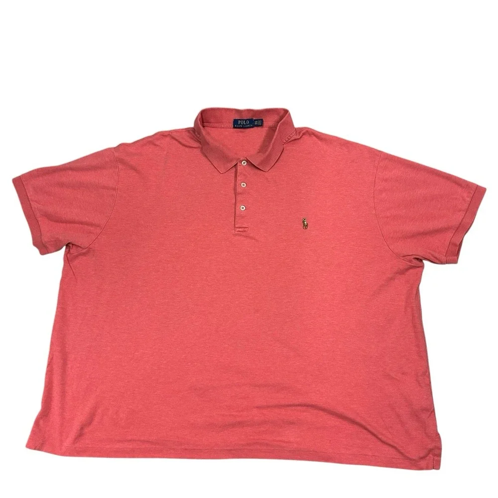 Polo Ralph Lauren Polo Shirt Mens 3XB Big Salmon‎ Pink Cotton Preppy Casual
